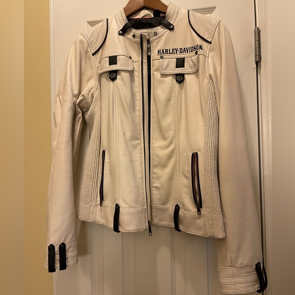 Harley-Davidson Ivory and Black Riding Jacket